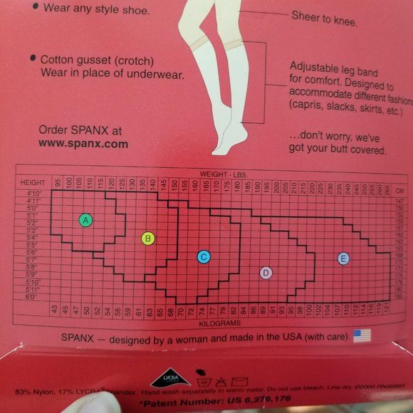 SPANX Footless Body Shaping Pantyhose in Black ~ Size E NEW - Picture 6 of 8